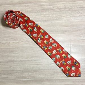 Holiday Dog Print Red Tie